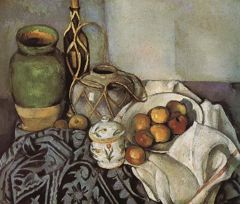 Paul Cezanne bottle of still life of fruit Sweden oil painting art